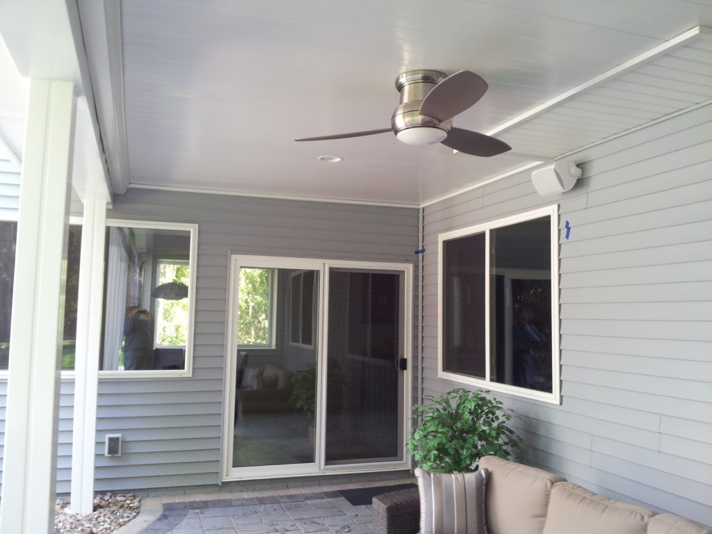 Underdeck ceiling fan and speakers