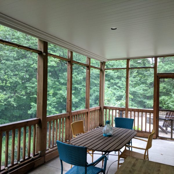 Wide screened in porch