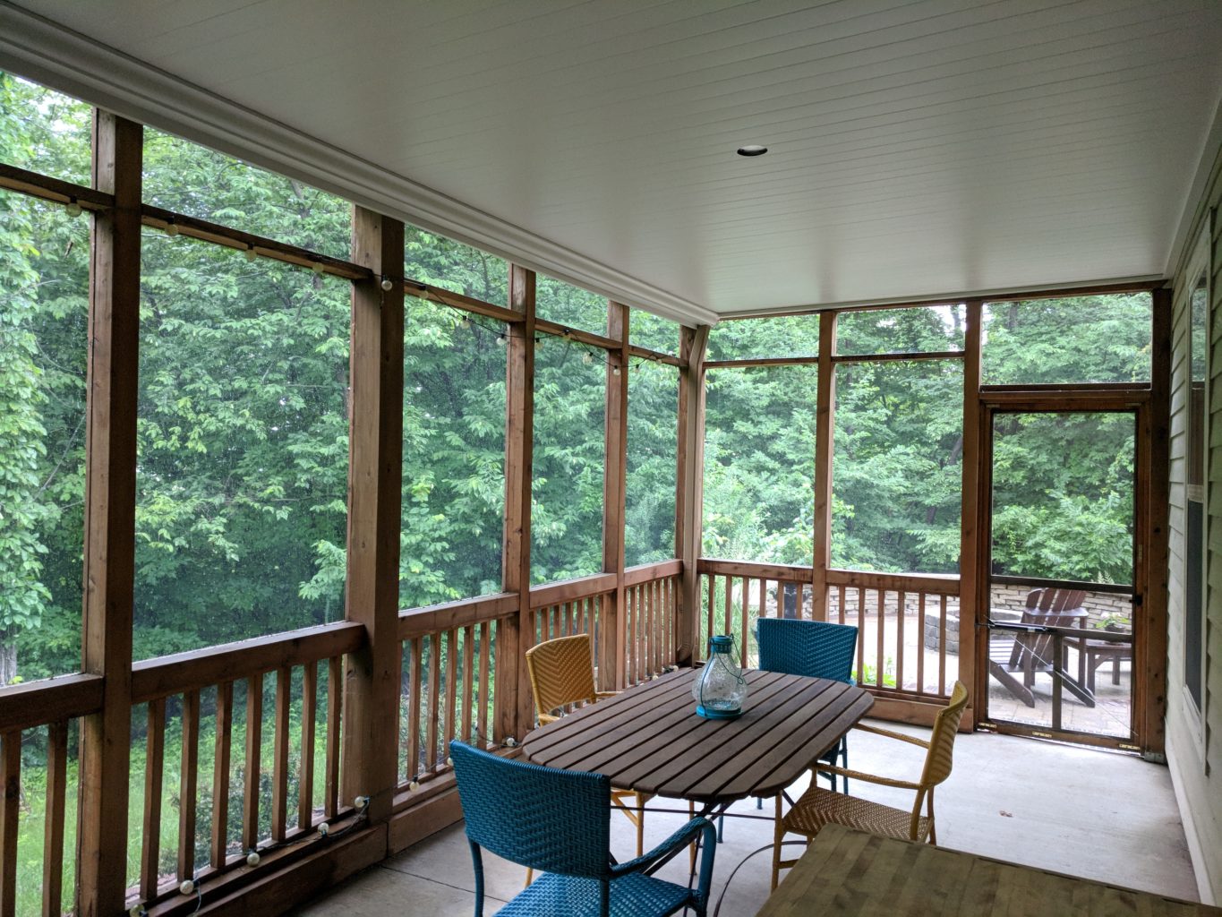 Wide screened in porch